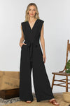 Sleeveless Kimono Faux Wrap Wide-Leg Jumpsuit | Elegant & Modest One-Piece for Women