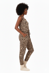 Leopard Print Scoop Neck Jogger Jumpsuit