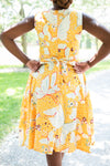 Butterfly print midi dress with tie back - Karí Céra