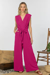 Sleeveless Kimono Faux Wrap Wide-Leg Jumpsuit | Elegant & Modest One-Piece for Women
