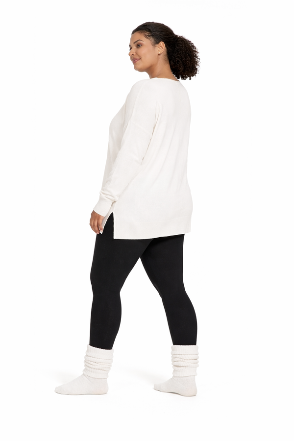 (Plus) Timeless Cozy V-Neck Sweater (IVORY)