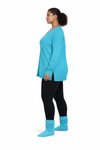(Plus) Timeless Cozy V-Neck Sweater (H ICE BLUE)