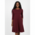 3/4 Sleeve A-Line Flare Dress | Soft Lounge Dress for Women (DK Burgundy)