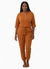 Half-Sleeve Casual everyday Jogger Jumpsuit | Cozy lounge jumpsuit (Almond)